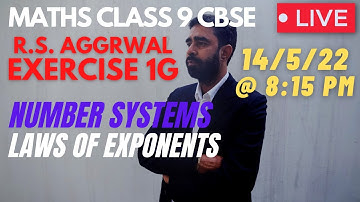 Exercise 1G | Laws of Exponents | R.S. Aggrwal | CBSE | Class 9 | Mathematics | Important Results