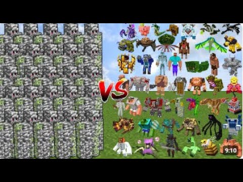 BEDROCK GOLEMS ARMY Vs ALL BOSS MOBS | Minecraft Mob Battle - YouTube