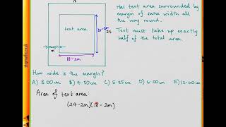 TSA 2016 Section 1 - Q30 - MLP - flysheet margin width - Worked Solution