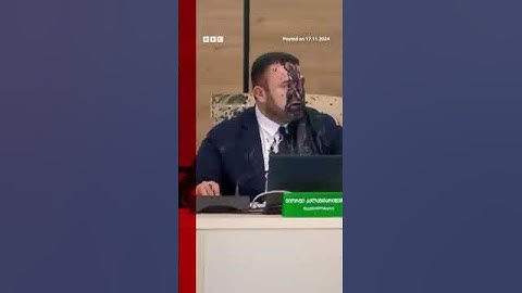 📹 Moment Georgia election chief doused in paint by opposition official. #Georgia #BBCNews →
