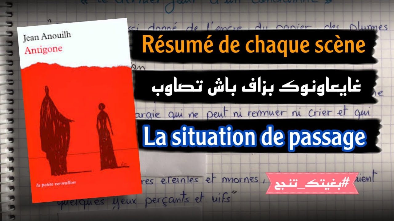la situation de passage #Antigone \Resumer scene par scene\  1 BAC 🔥