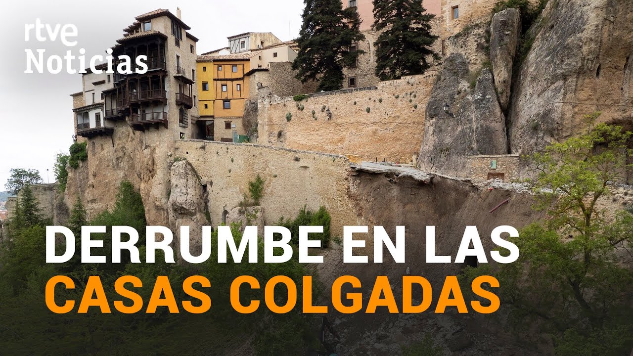 Se DERRUMBA el principal acceso peatonal a las CASAS COLGADAS de CUENCA |  RTVE Noticias - YouTube