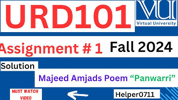 URD101 Assignment 1 Solution Fall 2024|| URD101 assignment fall 2024