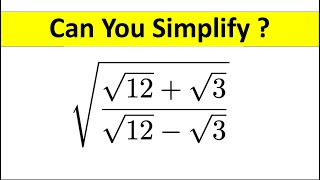 A Nice Square Root Math Simplification @TheMathScholar23