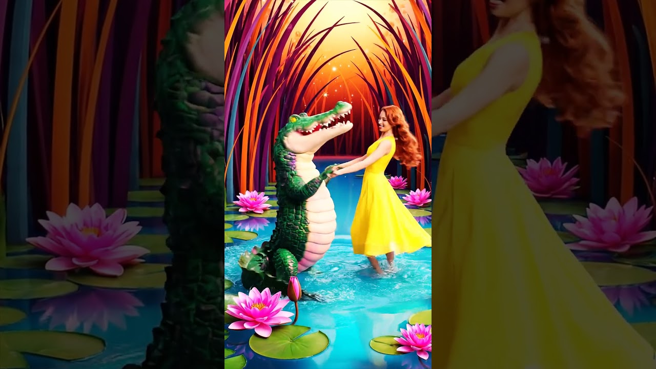 “Dancing Crocodile in the Pond | Funny AI Animation for Kids”