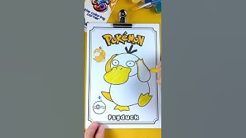 Coloring Pokemon: Psyduck #pokemon #coloring #shorts #psyduck #pokémon #pokemongo #pikachu