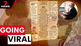 Heartfelt and hilarious newspaper death notice for 88-year-old Jennie Kelly goes viral | 7NEWS