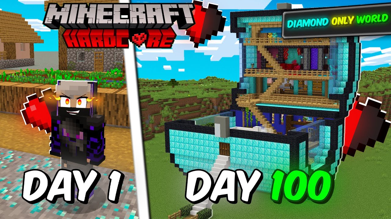 I Survive 100 Days In *Diamond ore* Only World In Minecraft 🔥🤩 Hardcore...