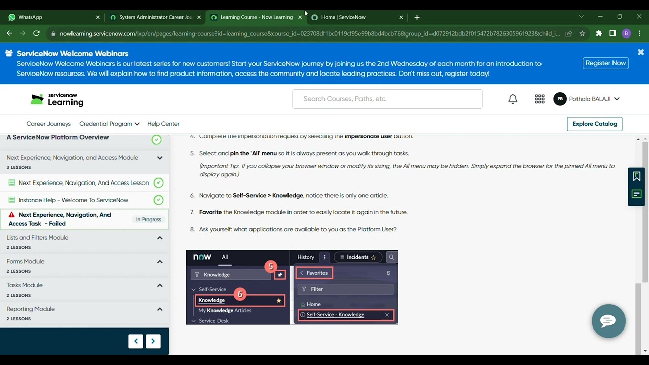 Next Experience, Navigation, And Access Task | Service Now