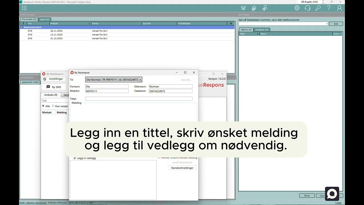 Bruk av PasientPost i EG Infodoc