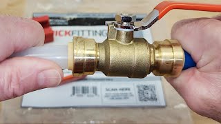 Plumbing Couldn&#39;t Get Any Easier than with QUICKFITTING&#39;s Half Inch Push to Connect Ball Valve