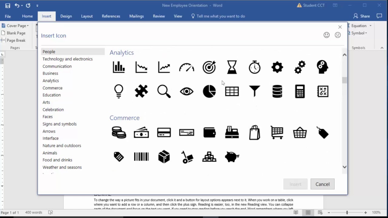 Working With Icons In Office 16 Youtube