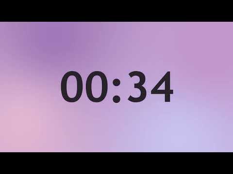 Forward counting 60 seconds (1 minute) timer with a TIME UP alarm at the end aesthetic background