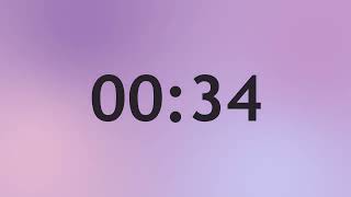 Forward counting 60 seconds (1 minute) timer with a TIME UP alarm at the end aesthetic background