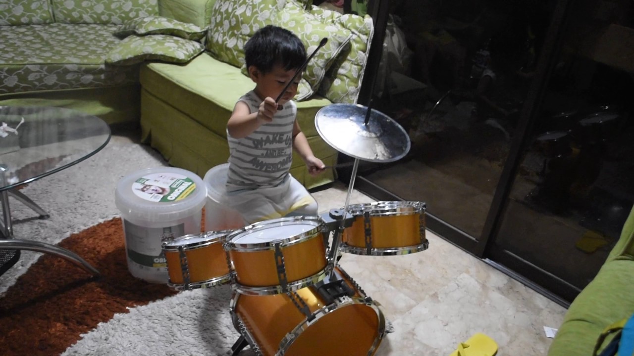 Closer (Drum Cover by a 2 year old RaymondShaun) YouTube