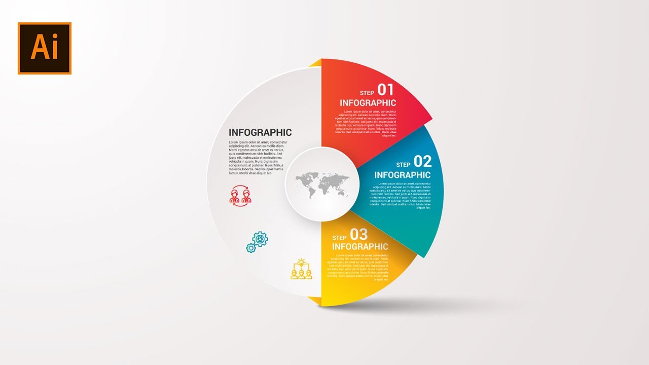 Create an infographic with minimalist designs in Illustrator CC