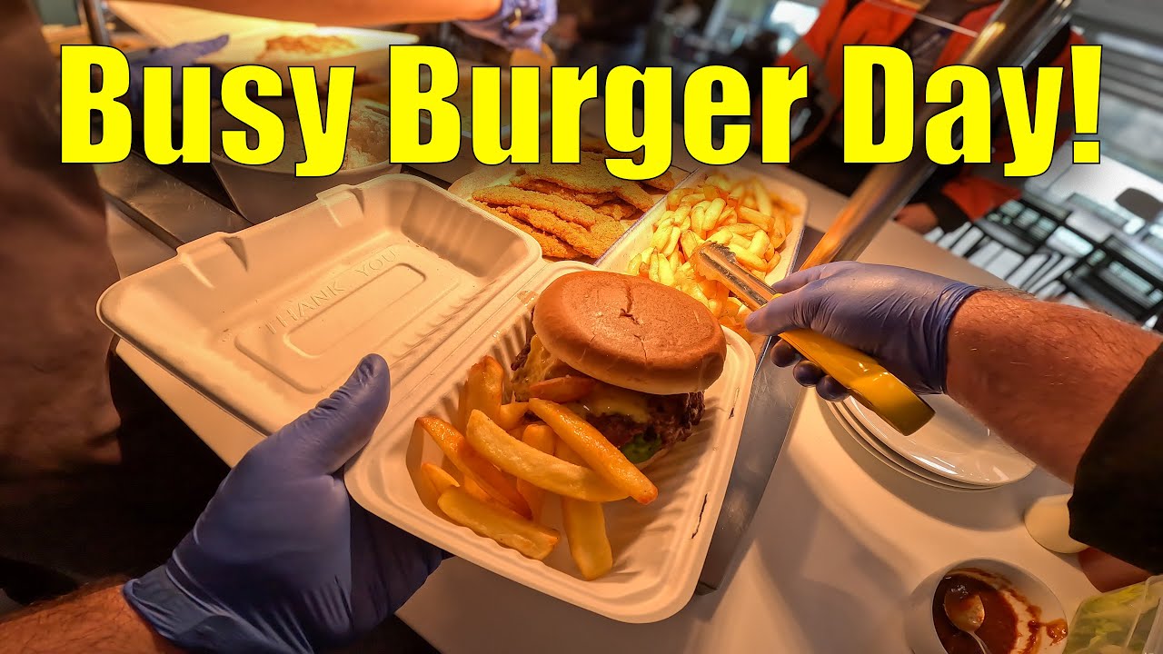 Burger Bar: POV Cooking, Prep & Service in a UK Canteen 👌😊👍