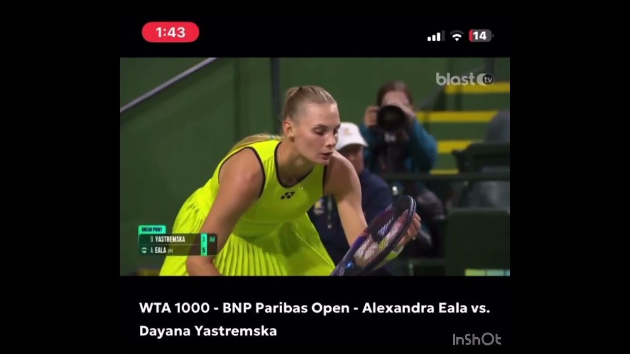 Alex Eala vs Dayana Yastremska of Round 64 @  Indian Wells Fjll Game  part 2 #tennis #alexeala 