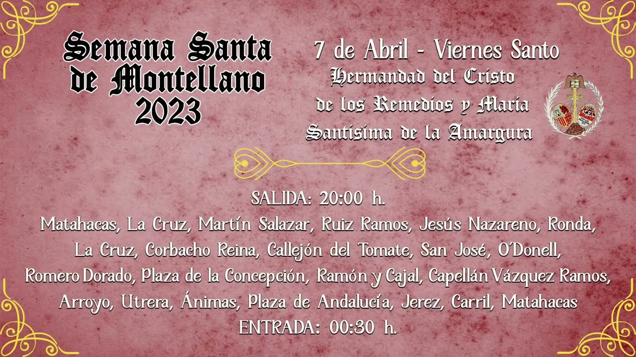 SALIDA PROCESIONAL HDAD. DE LOS REMEDIOS MONTELLANO - VIERNES SANTO 2023