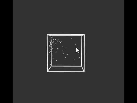 Interactive Particle System in a 3D Cube with Gravitational Attraction to Mouse