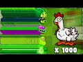 PvZ2 Challenge! 300 Plants level1 Vs 1000 Zombie Chicken - Who will Win ?