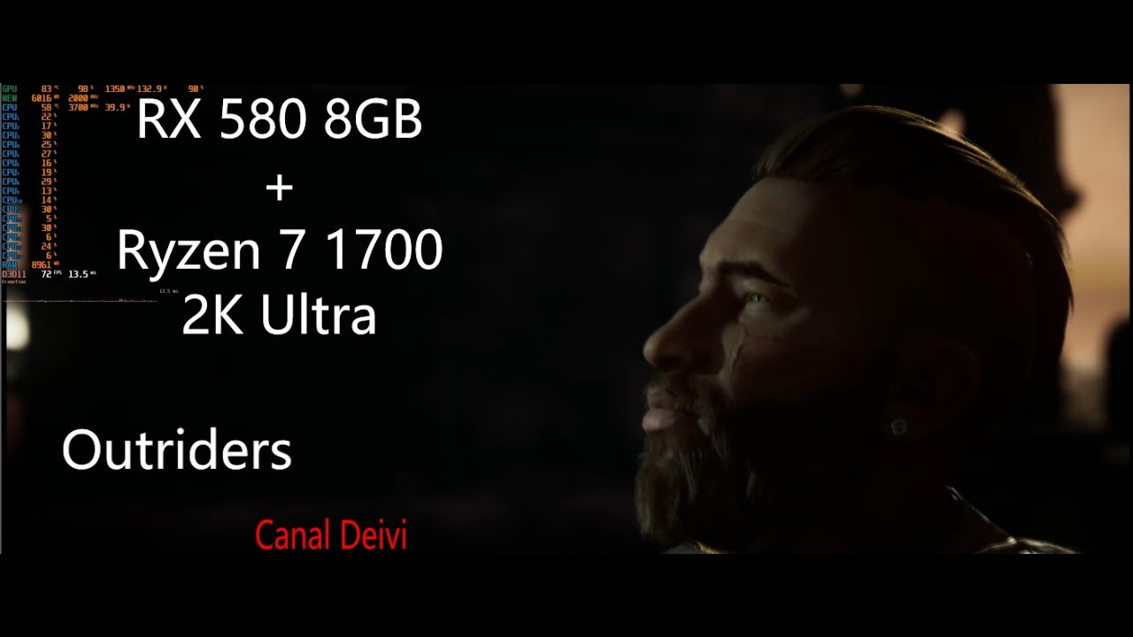 Outriders Ultrawide 2K Ryzen 7 1700 + RX 580 8GB Red Dragon Powercolor Teste/Gameplay