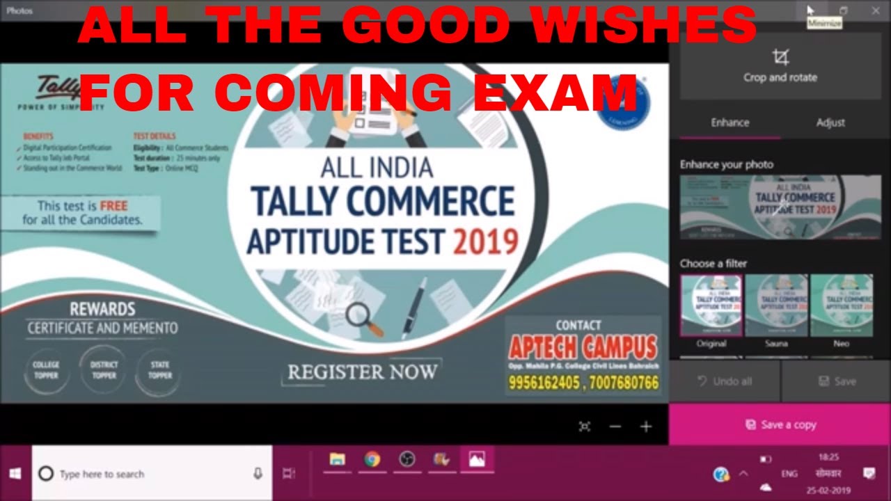 TALLY COMMERCE APTITUDE TEST TCAT 2019 HOSTED BY TALLY EDUCATION YouTube