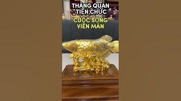 Tượng cá rồng dát vàng 24K  #phongthuy #quatangdatvang