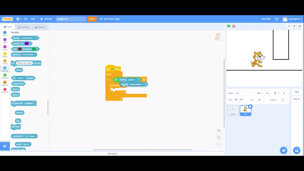 how to make gravity block in scratch - YouTube