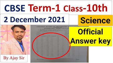 answer key of science class 10 term 1 ll 2 dec 2021 ll term 1 answer key science ll solution l #cbse