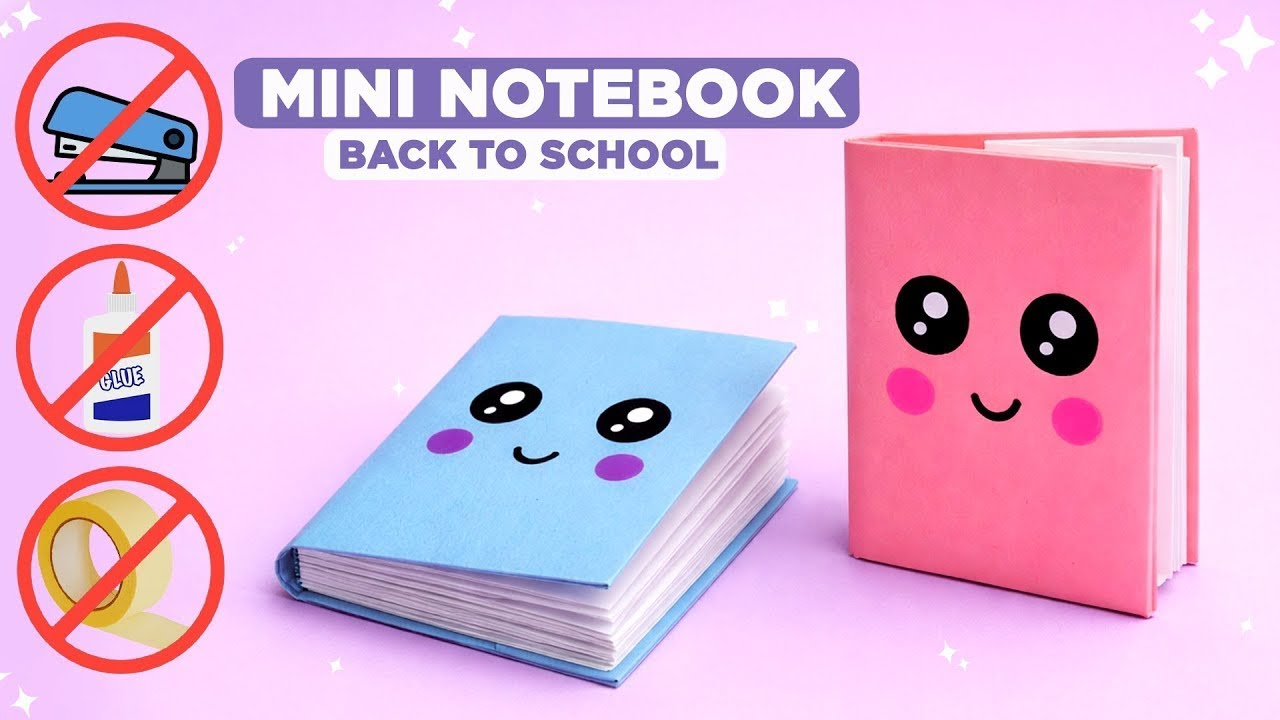 Easy Mini Notebook Making Ideas | No Glue Cute Paper Craft | School DIY ...