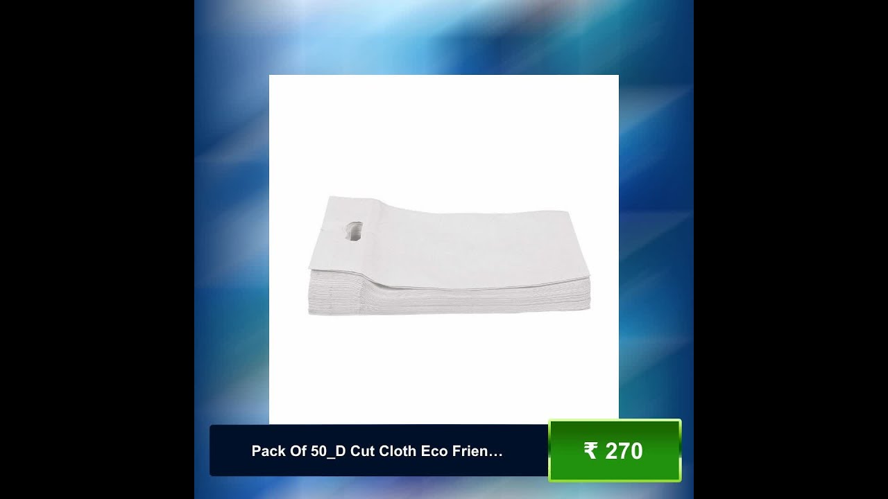 Pack Of 50_D Cut Cloth Eco Friendly Reusable Carry, Grocery Bag (White)