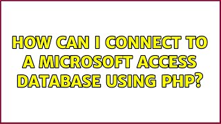 Ubuntu: How can I connect to a Microsoft Access database using PHP?