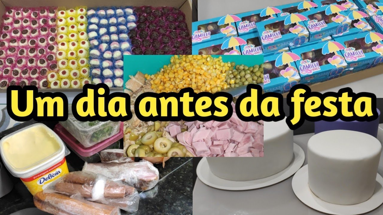 Um dia Antes da Festa / Fazendo as comidas / Decorei o bolo 1 dia antes