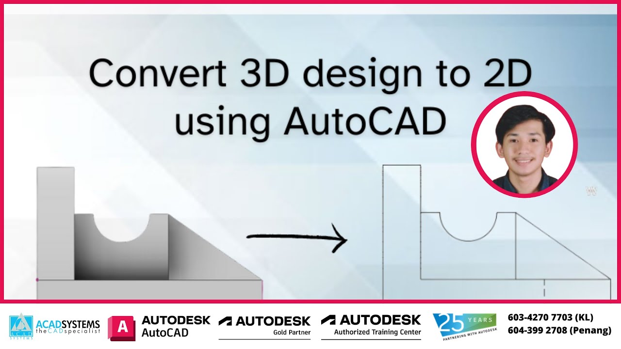 Convert 3D Designs to 2D using AutoCAD - YouTube