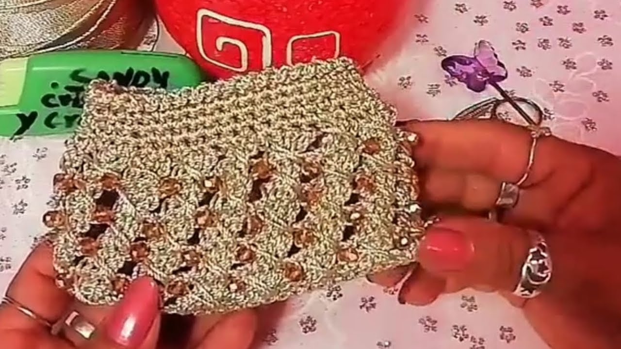 Monedero a crochet con Cristalitos 😃