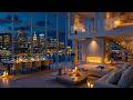 4K Miami Night Skyline Luxury Apartment With Smooth Jazz Instrumental Music For Study Work Sleep 