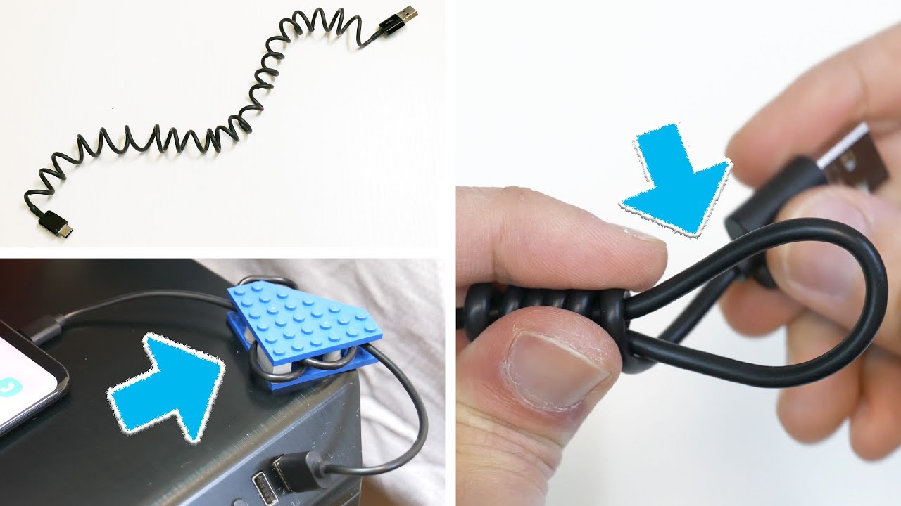 手機充電線太長 怎麼縮短收納 5個充電線收納方法 數據線不再打結 亂糟糟 5 Ways To Organize Power Cords Make A Long Power Cord Shorter Youtube