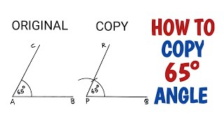 How to copy 65 degree angle using compass