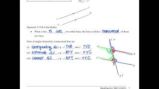 Chapter 6 Angles and Parallel Lines Notes Part 2