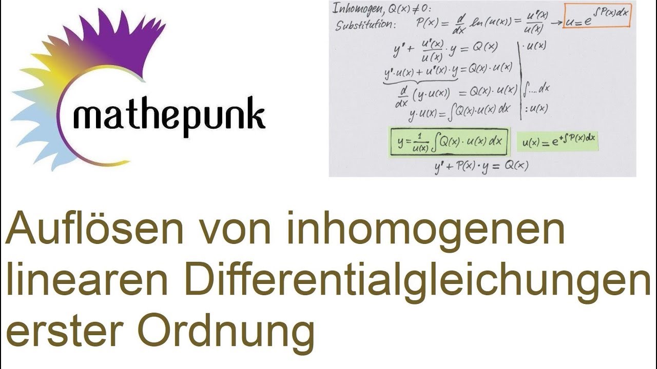 Inhomogene Dgl 1. Ordnung Auflösen von homogenen und inhomogenen linearen Differentialgleichungen