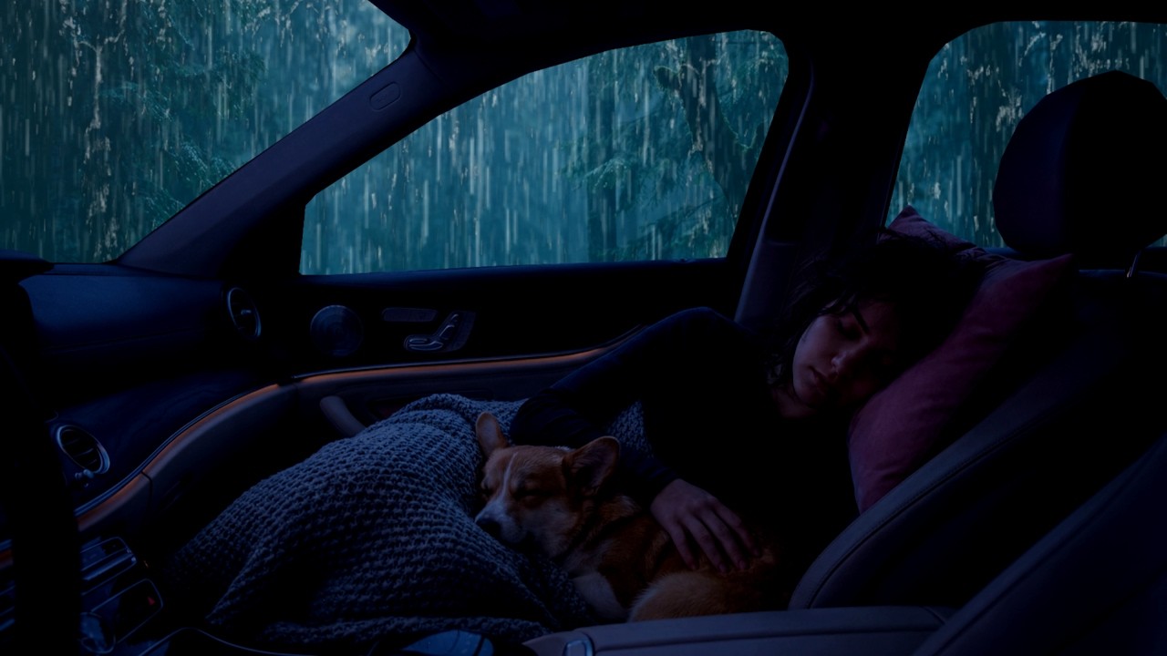 Уютный приятный дождь в машине | Звуки дождливой ночи для сна и спокойствия