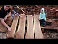 Raising kids right! Sawing walnut slabs on Wood-mizer sawmill Raising kids right! Sawing walnut slabs on Wood-mizer sawmill