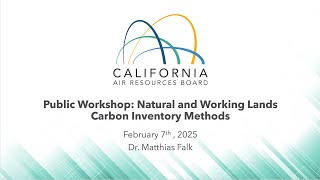 Public Workshop: Natural and Working Lands Carbon Inventory Methods
