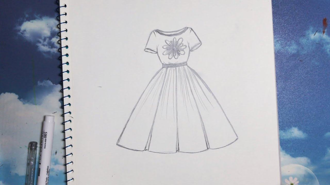 Draw Dress with Pencil 2 - Vẽ Váy đơn giản - An Pi TV Coloring ...