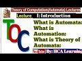 Introduction to theory of automata in Hindi Urdu Lec1 | TOC tutorial for beginners in hindi