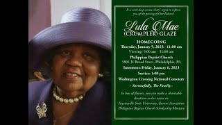 Homegoing Service for Sister Lula Glaze