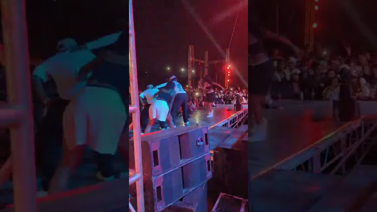 Awilo longomba stage performance in Malawi civil stadium. 