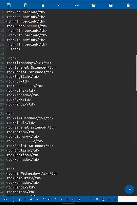 Html program - How to create School Time table using Html.#shorts - YouTube