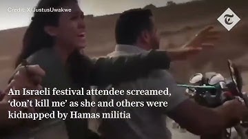 Israeli rave goers run for their lives when Hamas militia paraglide in and start shooting
